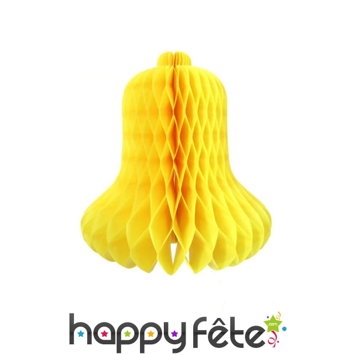 Cloche jaune en papier alvéolé, 36cm