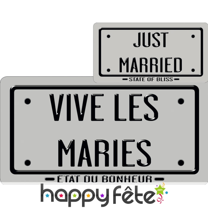 Carton just married/vive les maries argenté