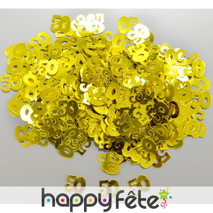 Confettis jubilee n°50 dorés
