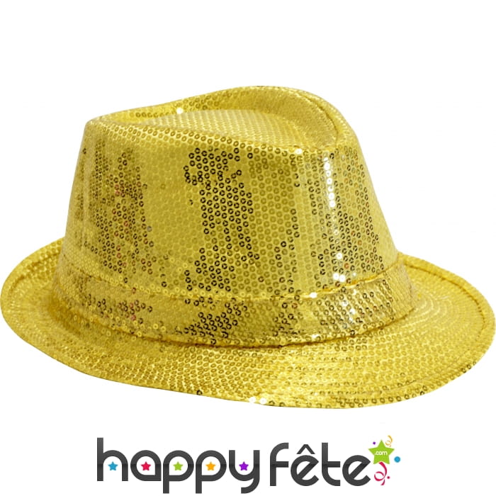 Chapeau Justin pailletté or