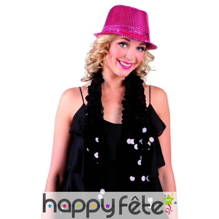 Chapeau justin rose à sequins