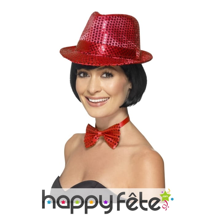 Chapeau justin rouge à sequins