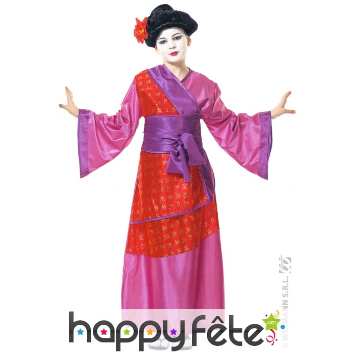 Costume kimono rose de petite chinoise
