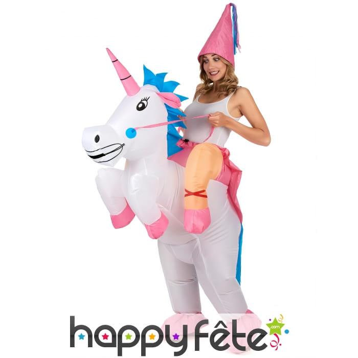 Costume Licorne Gonflable avec Chapeau Princesse