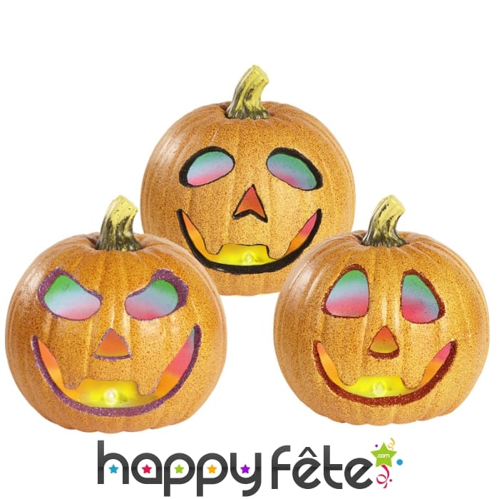 Citrouile led lumineuse et paillettes