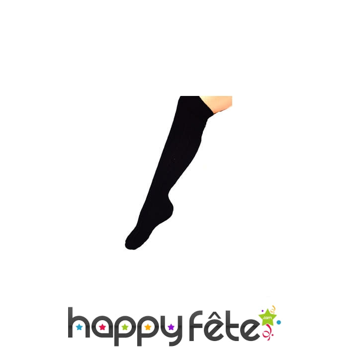 Chaussettes longues noires unies