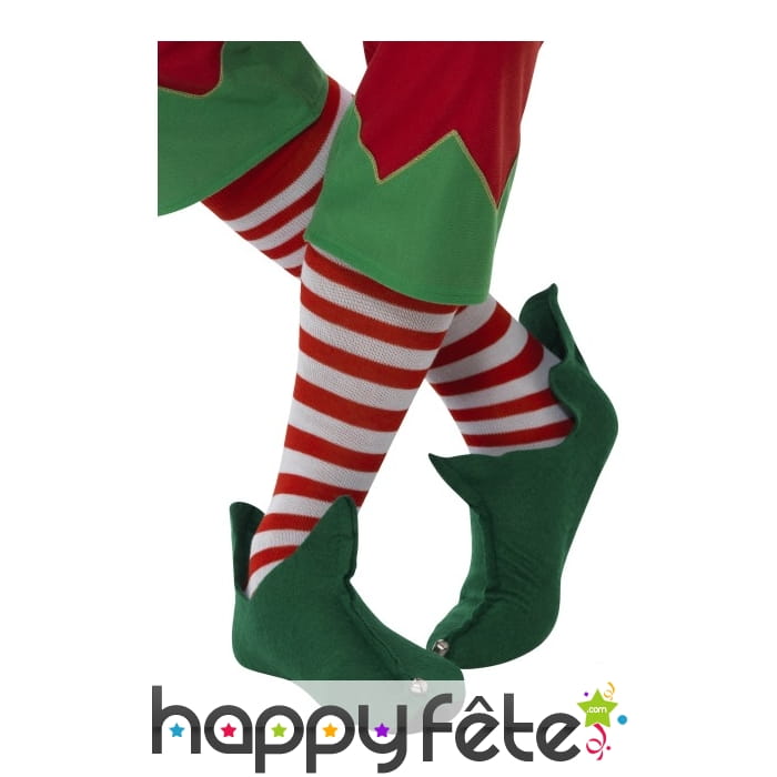 Chaussettes lignées rouges et blanches