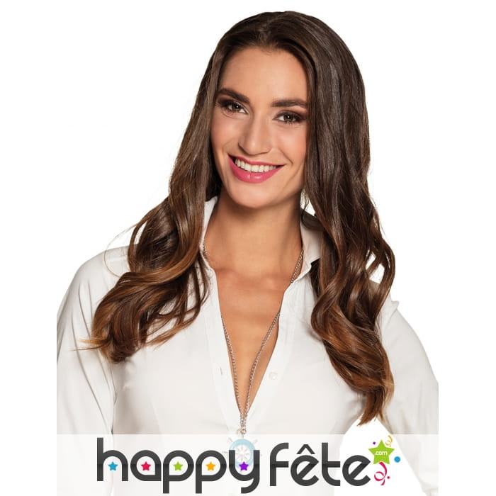 Collier marin avec gouvernail bleu pour femme