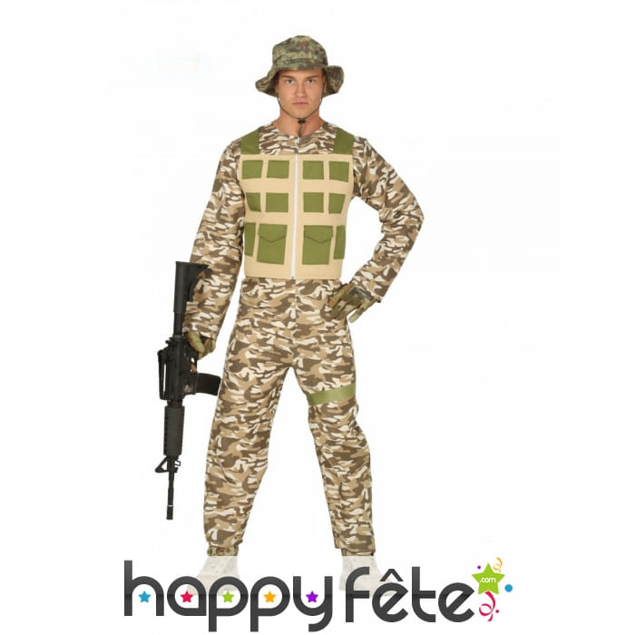 Combinaison militaire camouflage pour homme
