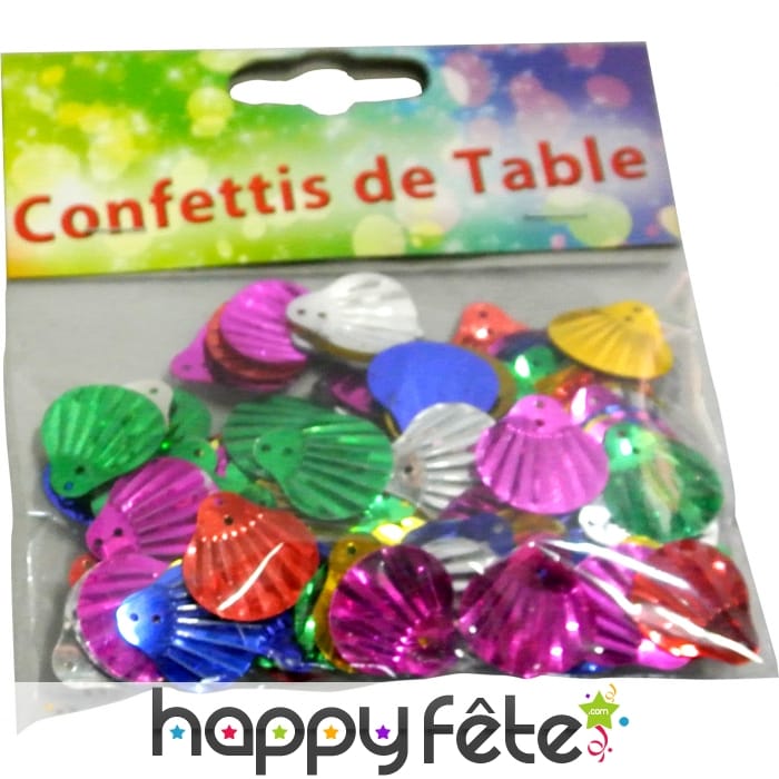 Confettis multicolores coquillages