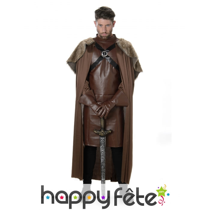 Costume marron de roi chevalier médiéval