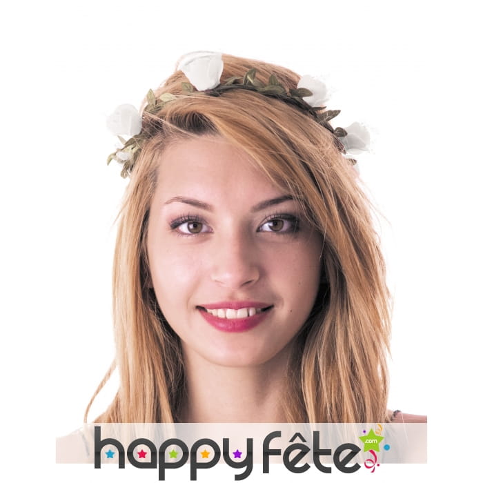 Couronne médiévale de roses blanches