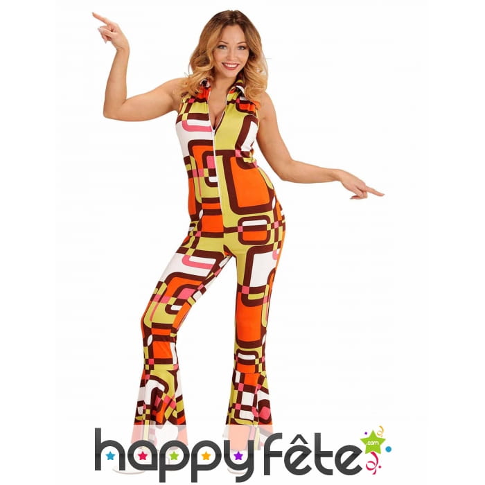 Combi motifs géométrique années 70 pour femme