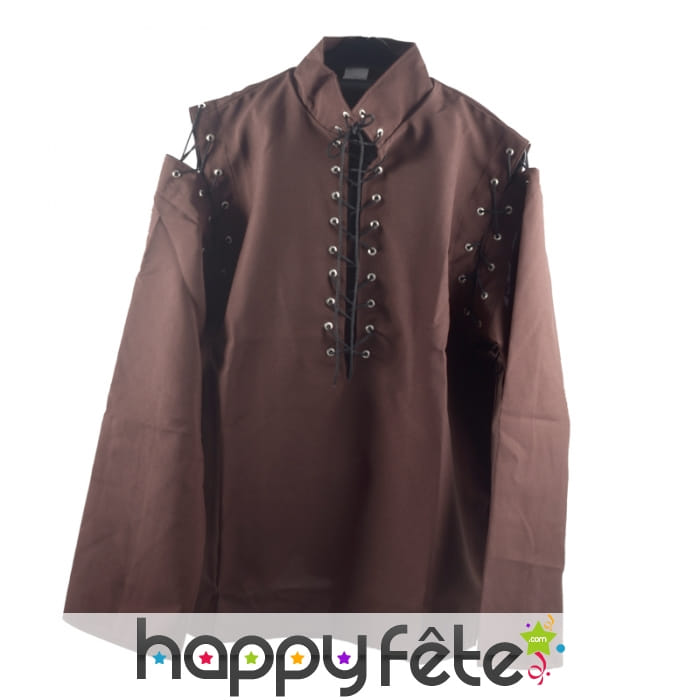 Chemise médiévale marron pour homme