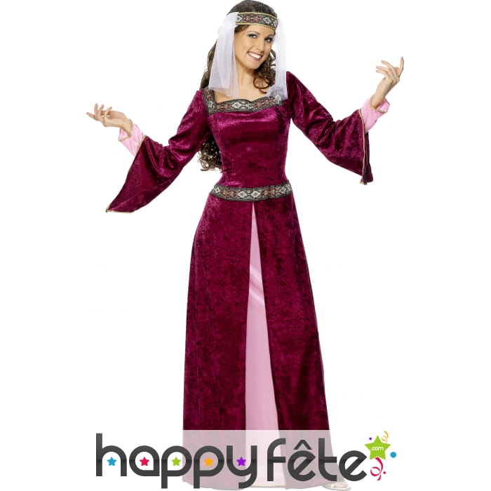 Costume marion médiéval pourpre