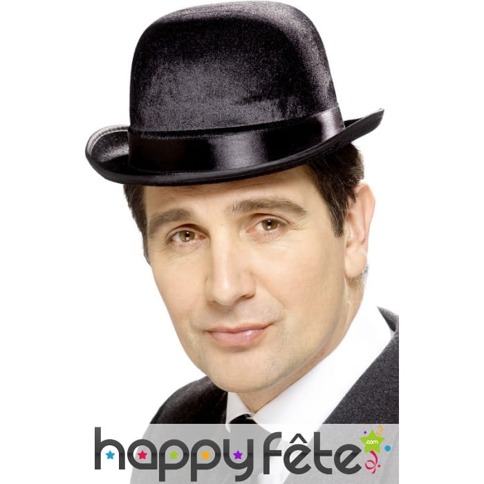 Chapeau melon rond noir