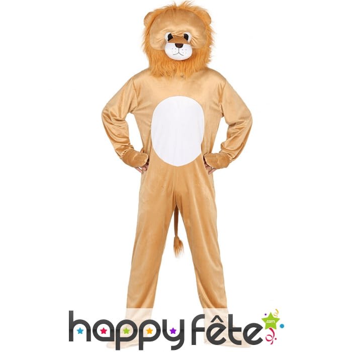 Combinaison mascotte roi de la jungle pour adulte