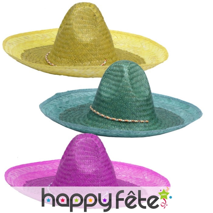 Chapeau mexicain unicolore pour adulte
