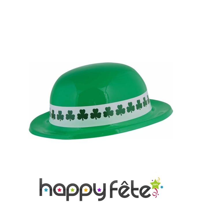 Chapeau melon vert Saint Patrick en plastique
