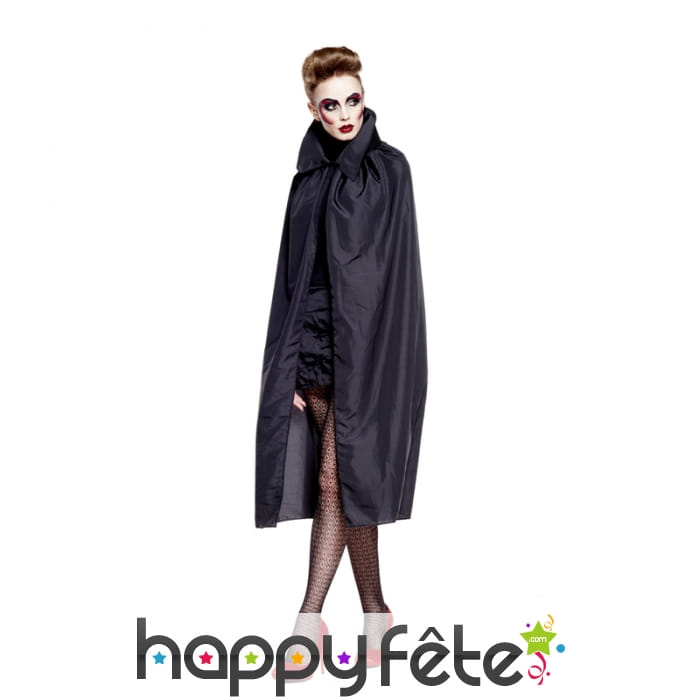 Cape noire avec col pour adulte