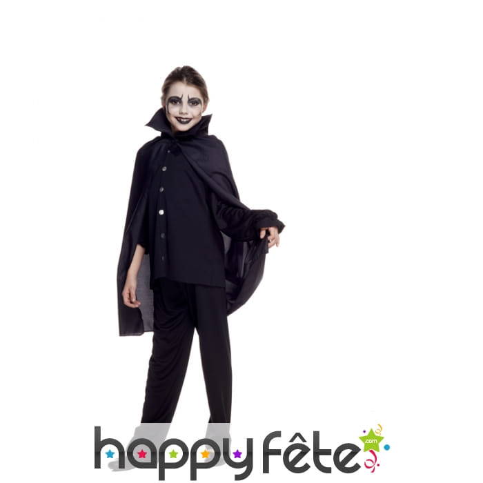 Cape noire avec col pour enfant