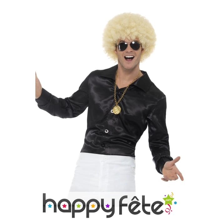 Chemise noire années 60 pour homme