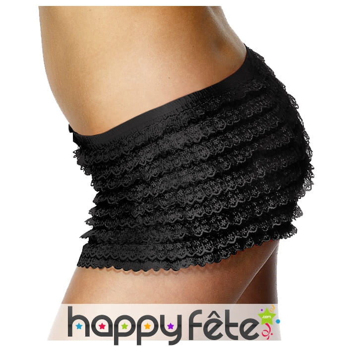Culotte noire avec froufrou de taille standard