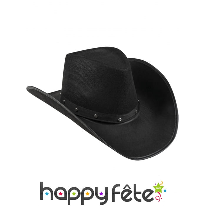 Chapeau noir de cowboy pour adulte