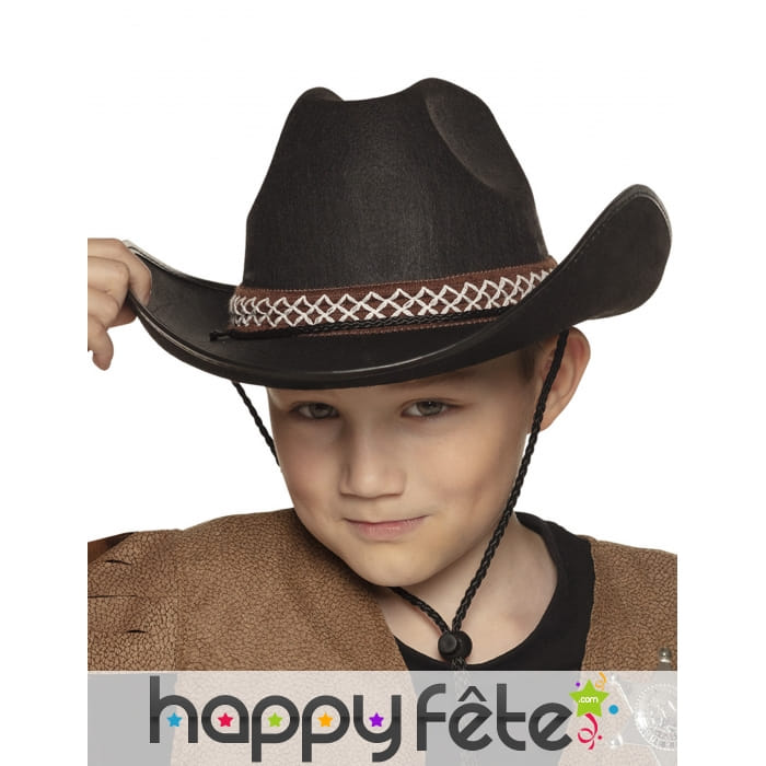 Chapeau noir de cowboy pour enfant