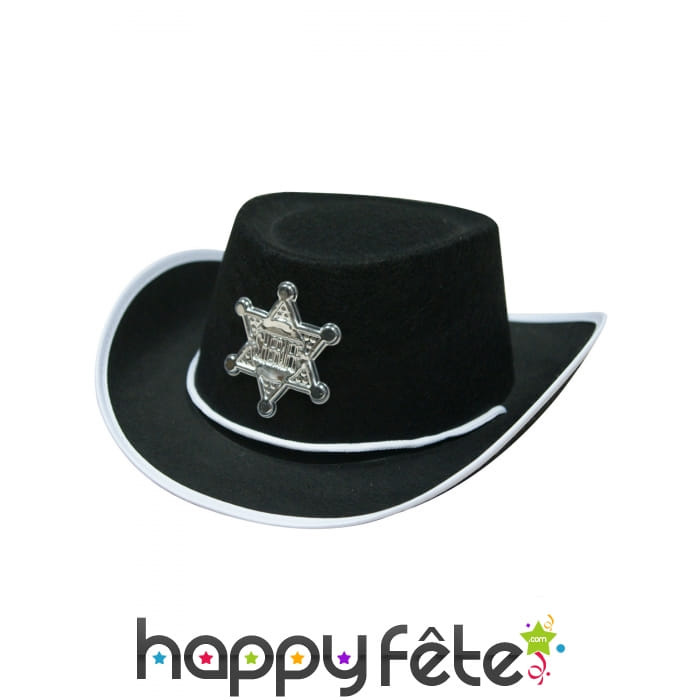 Chapeau noir de petit shériff