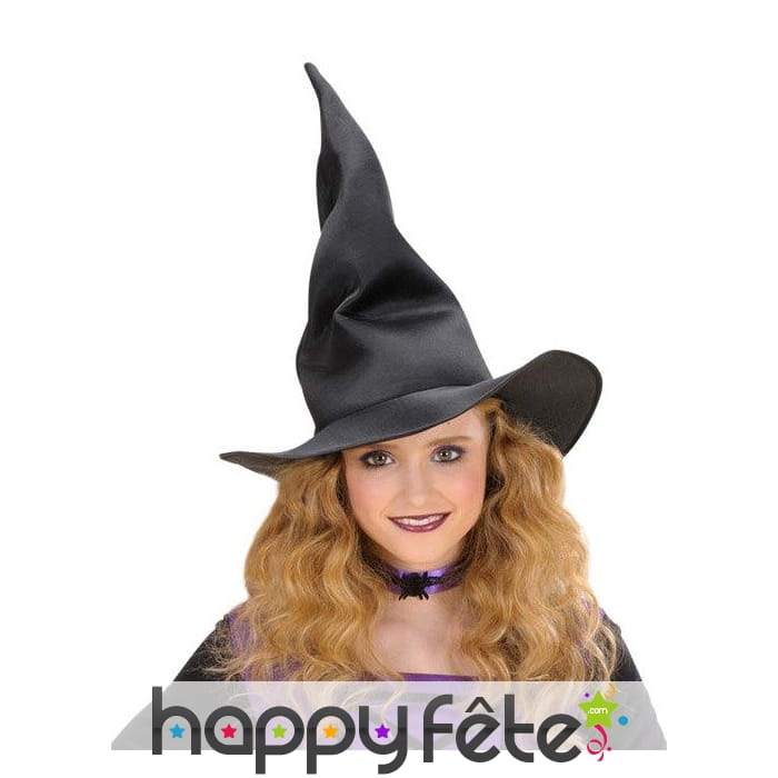 Chapeau noir de sorcière pour enfant, modelable