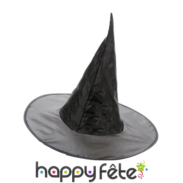 Chapeau noir de sorcière traditionnel