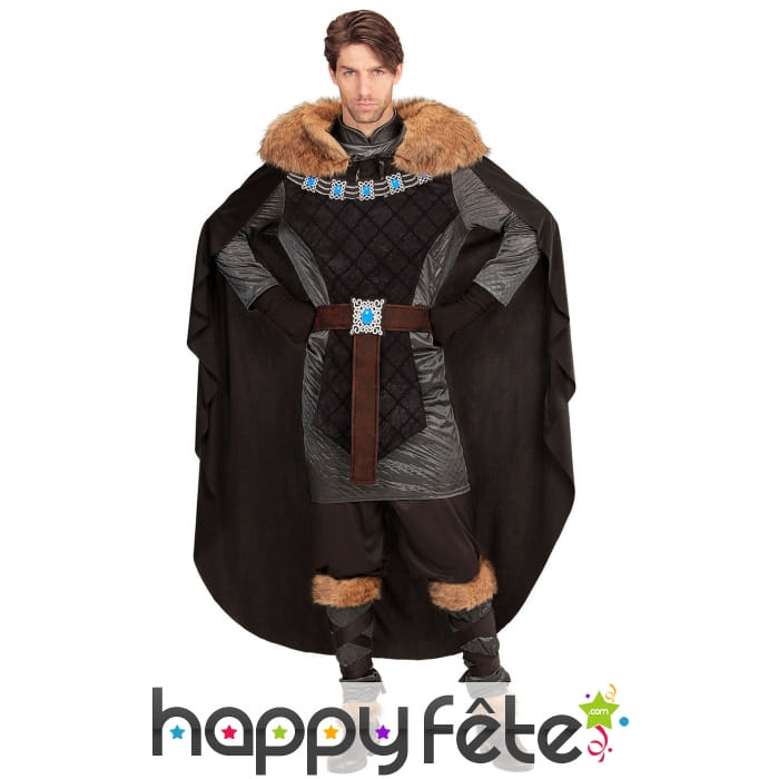 Costume noir de prince médiéval