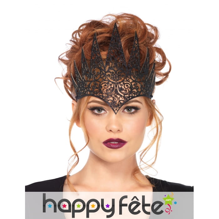 Couronne noire de reine maléfique pour femme