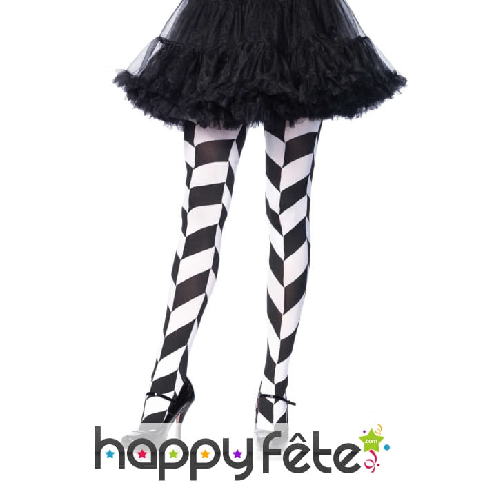 Collants noirs et blancs géométriques