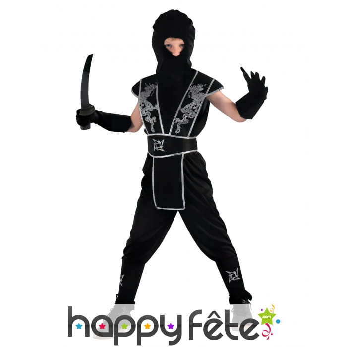 Costume Ninja Enfant Noir et Argent