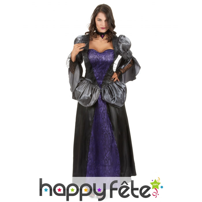 Costume noir et violet de femme vampire