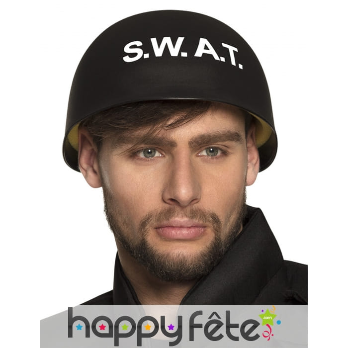 Casque noir S.W.A.T pour homme
