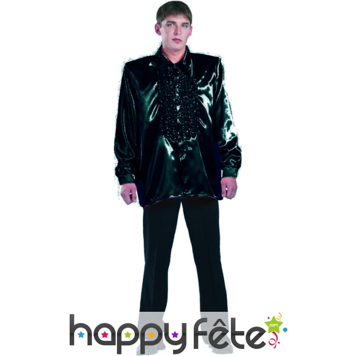 Chemise noire super ruche homme