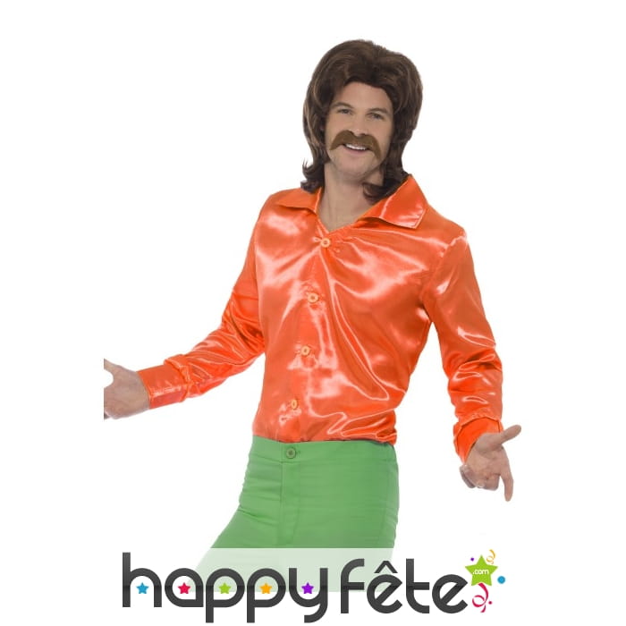 Chemise orange années 60 pour homme