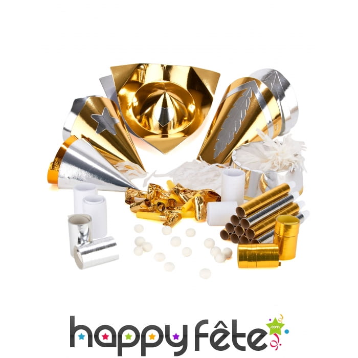 Cotillons or argent luxe pour 10 personnes