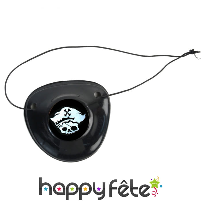 Cache oeil de pirate avec motif blanc