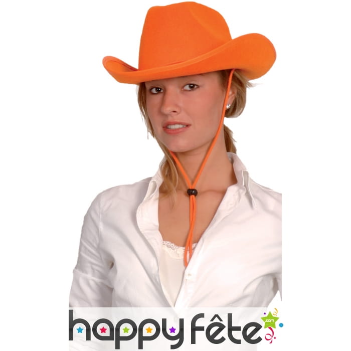 Chapeau orange de cowboy