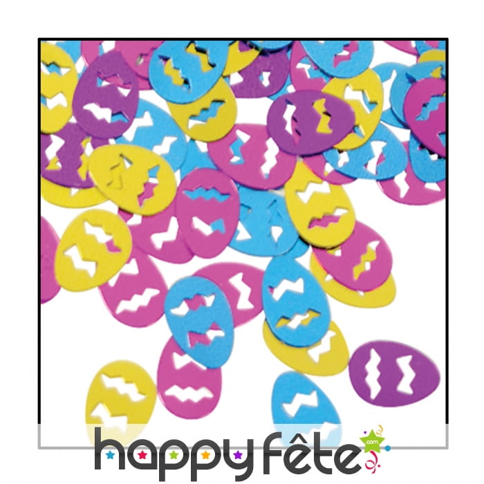 Confettis oeufs de paques multicolores