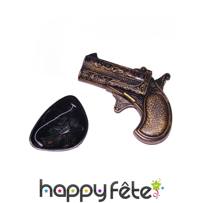 Cache oeil et petit pistolet de pirate pour adulte