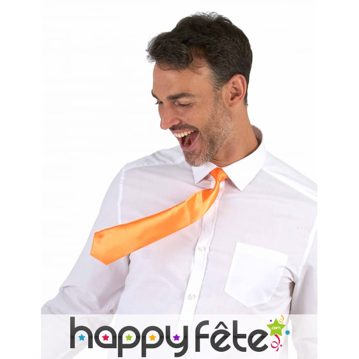 Cravate orange fluo, attache élastique