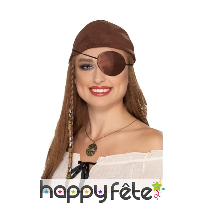 Cache oeil maron de pirate, deluxe