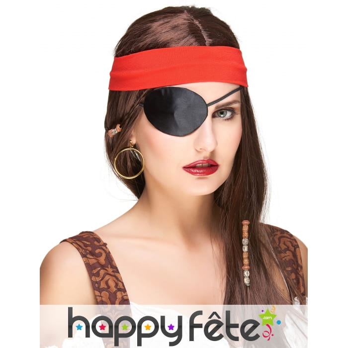 Cache oeil noir satiné uni