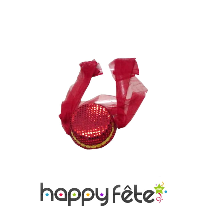 Coiffe orientale rouge à paillettes