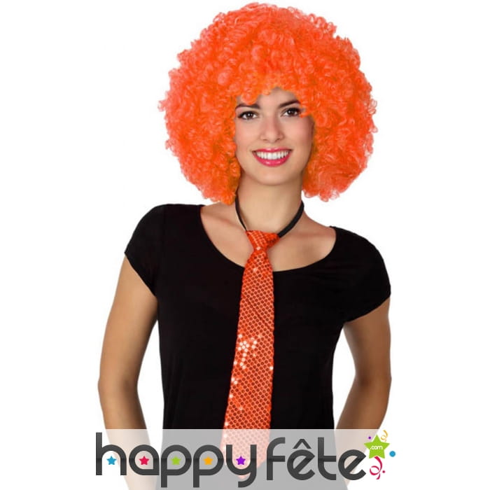 Cravate orange recouverte de sequins